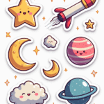 Night Sky - Sticker Sheet v11